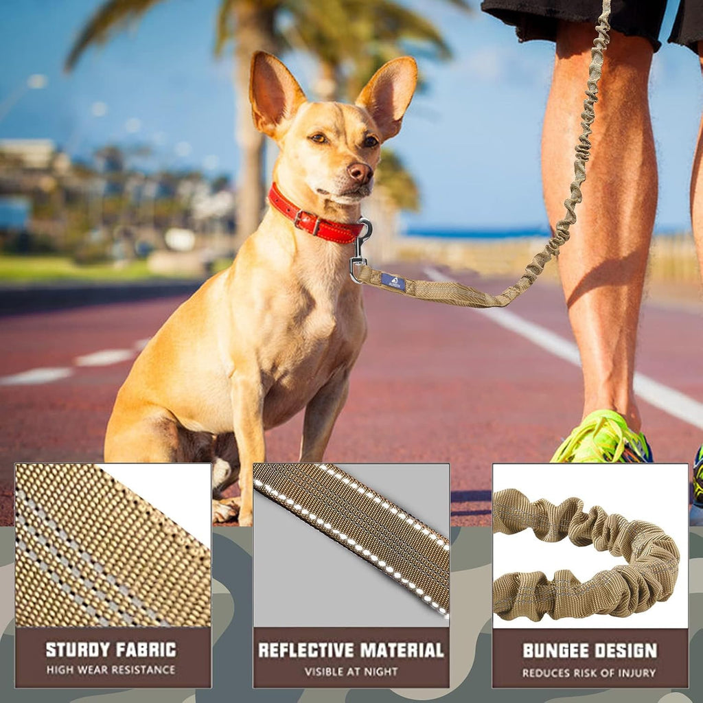 Ultimate Heavy Duty Bungee Dog Leash for Large Breeds - Shock Absorbing, No-Pull Design with Dual Padded Handles