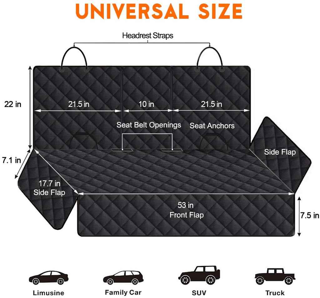 Ultimate Waterproof Dog Car Seat Cover - Protect Your Back Seat with Style and Comfort