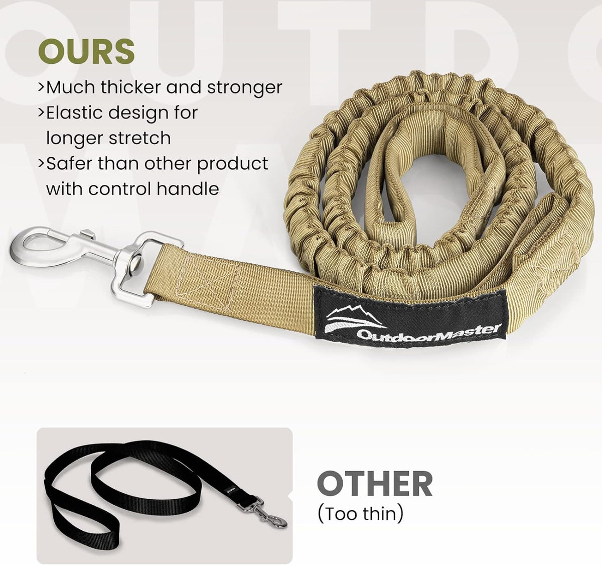 Ultimate Comfort and Control: Heavy-Duty Bungee Dog Leash with Shock Absorption and Padded Handles