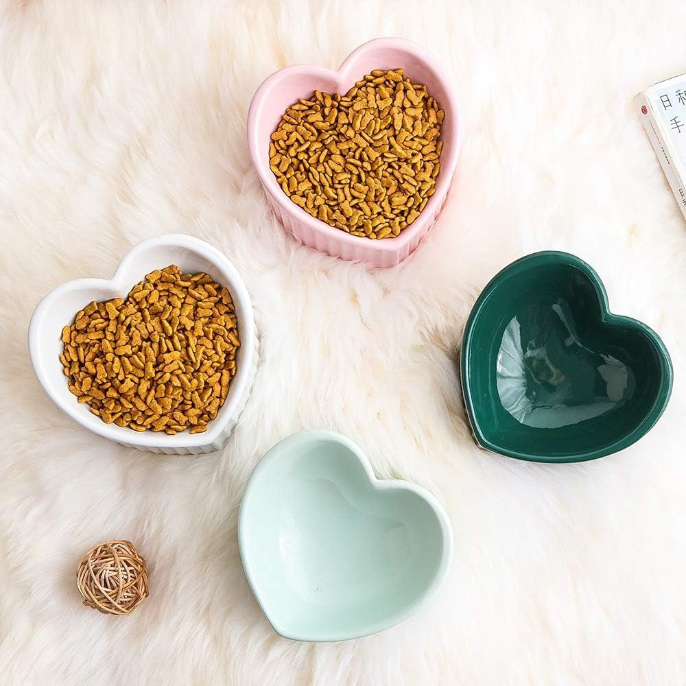 Elegant Dark Green Elevated Cat Bowls - Stress-Free Dining with Backflow Prevention, Dishwasher & Microwave Safe, Lead & Cadmium Free