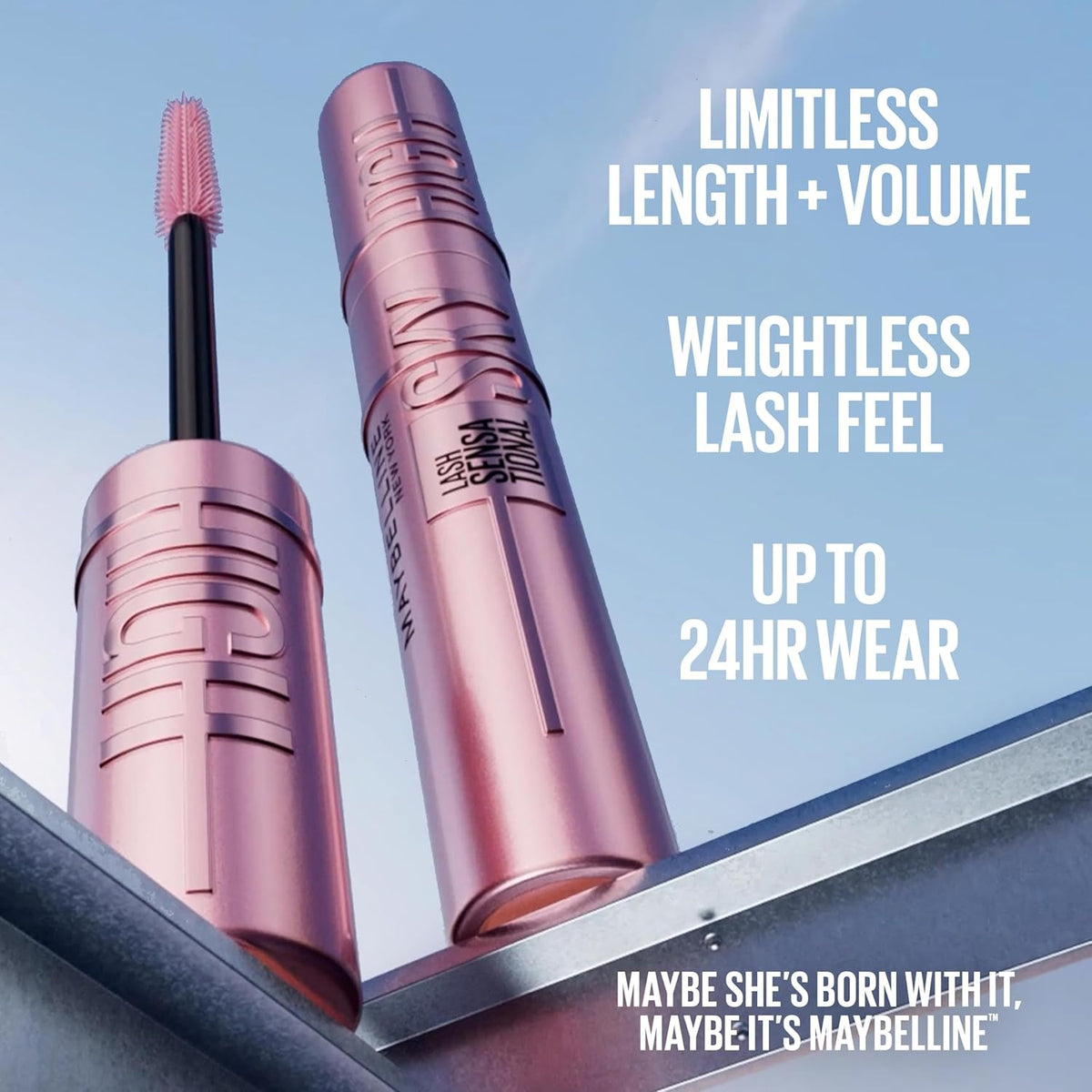 Elevate Your Lash Game with Lash Sensational Sky High Washable Mascara - Volumizing, Lengthening, and Curling in Blackest Black