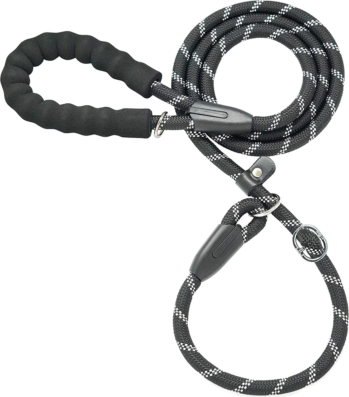 Premium 6FT Durable Slip Lead Dog Leash with Padded Handle - Perfect for Medium to Large Dogs, Black