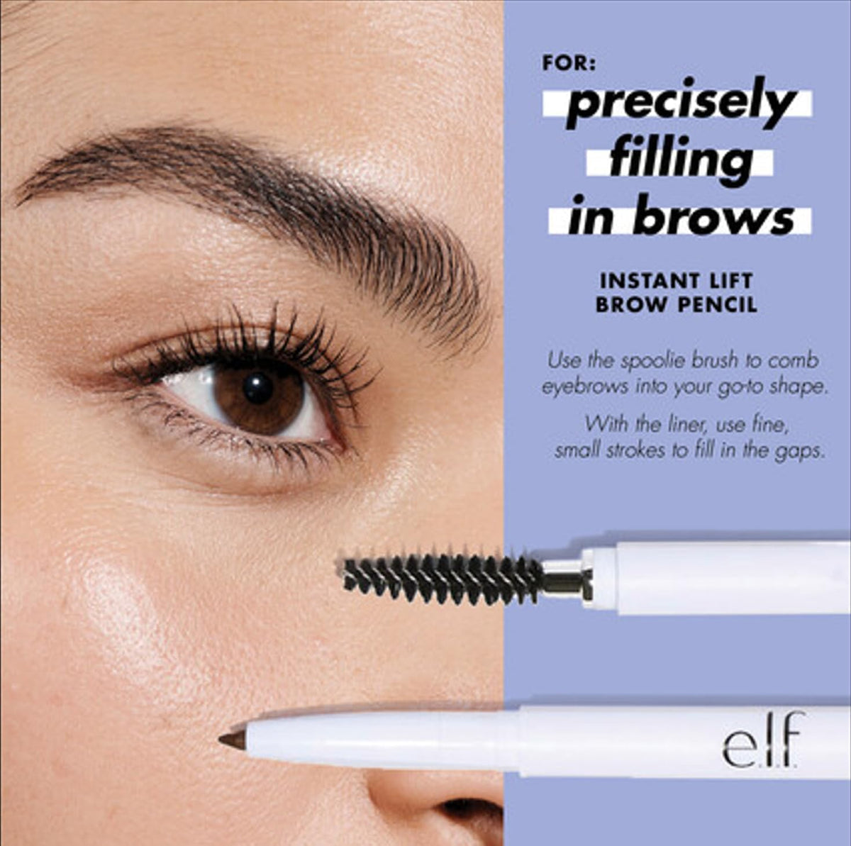 Instant Lift Brow Pencil with Dual-Sided Precision Tip & Grooming Spoolie in Neutral Brown