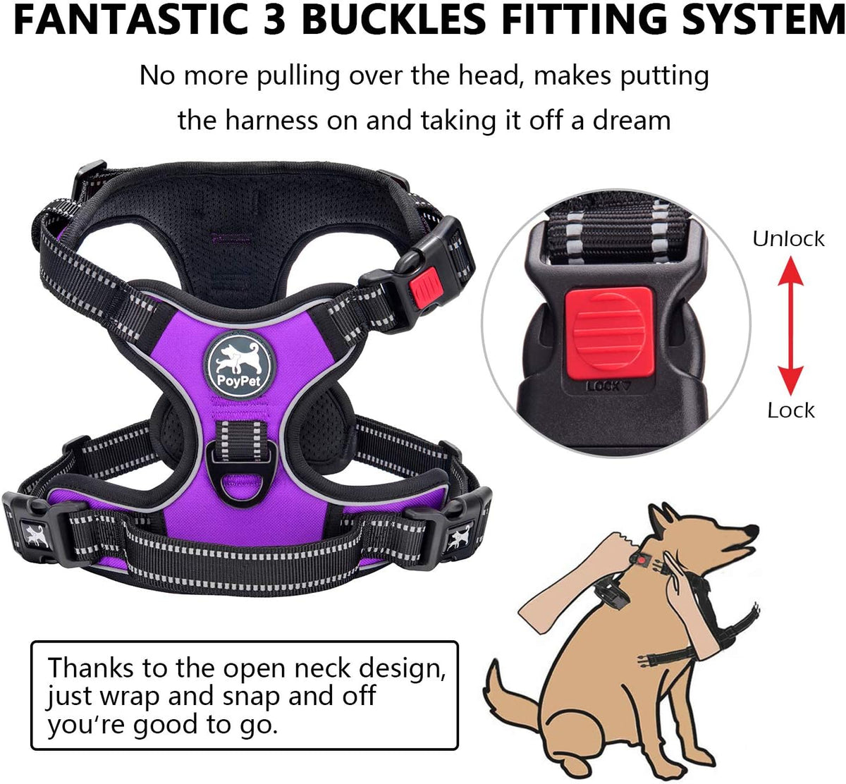 Ultimate No-Pull Dog Harness for Medium Dogs - Comfortable, Adjustable & Reflective