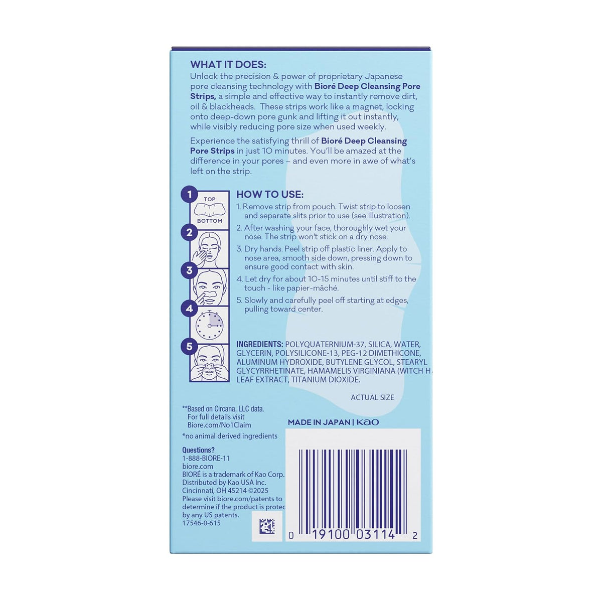 Experience Clearer Skin with Biore Original Blackhead Remover Strips - Deep Cleansing Nose Strips Featuring C-Bond Technology, 14 Count