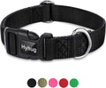 Black Dog Collar for Medium Dogs, Quick-Release Buckle, Adjustable