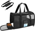 Airline Approved Pet Carrier - Soft Sided Cat and Dog Carrier for Travel, Comfortable and Durable Design, Perfect for Medium Cats and Small Dogs up to 15 lbs - Stylish Black