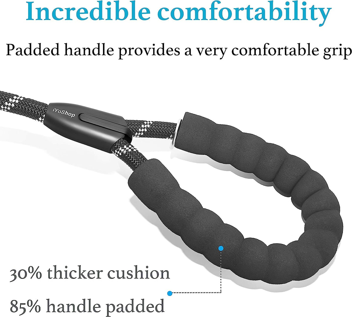 Premium 6FT Durable Slip Lead Dog Leash with Padded Handle - Perfect for Medium to Large Dogs, Black