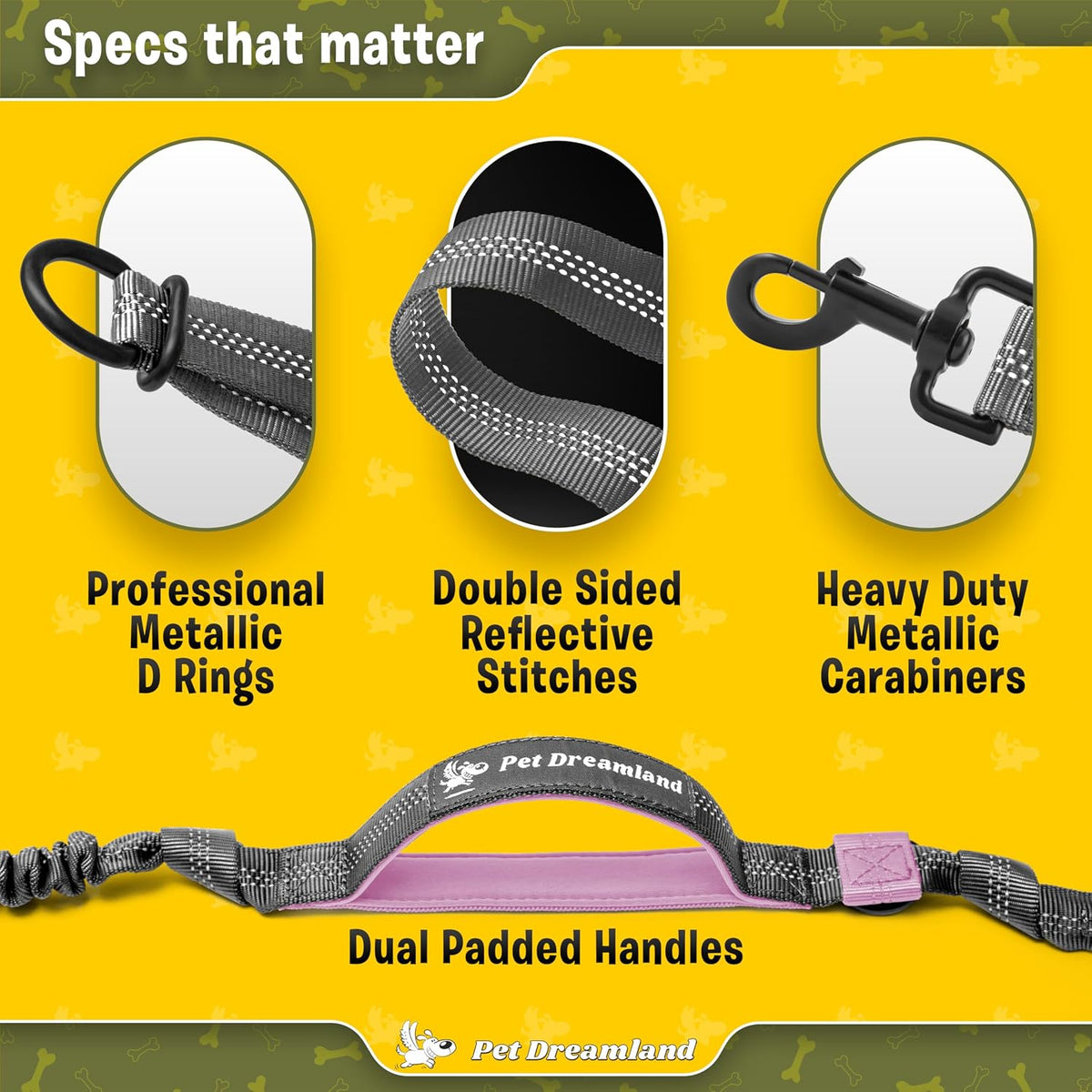 Ultimate Hands-Free Dual Dog Leash for Large Dogs - Tangle-Free Waist Leash in Stylish Dark Grey & Pink for Effortless Walks with Two Pups