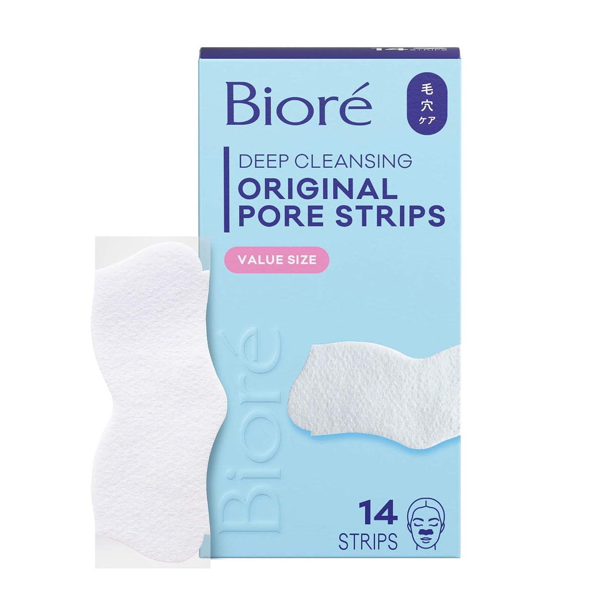 Experience Clearer Skin with Biore Original Blackhead Remover Strips - Deep Cleansing Nose Strips Featuring C-Bond Technology, 14 Count
